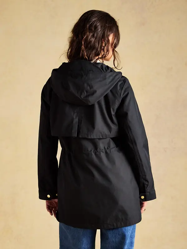 Joules Women's Portwell Waterproof Raincoat With Hood - Black Image 3