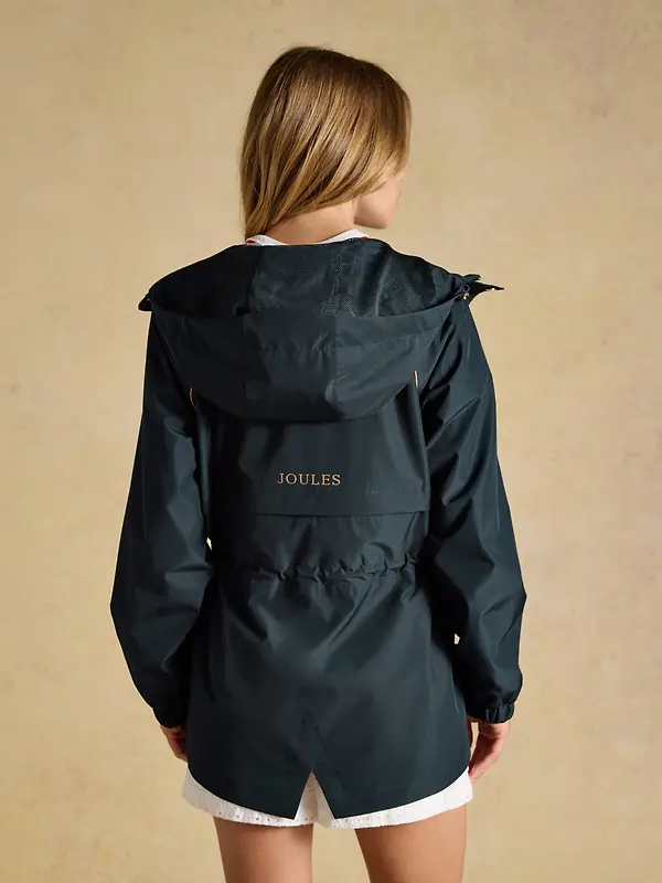 Joules Women's Everdry Waterproof Packable Raincoat With Hood - Navy Image 3
