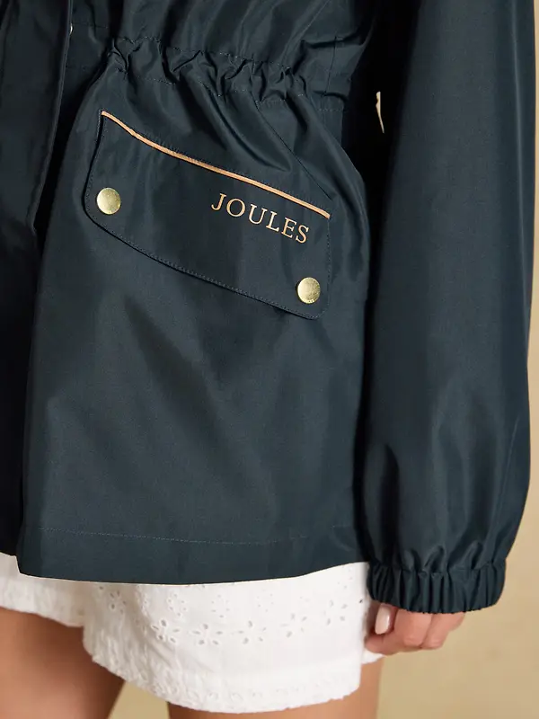 Joules Women's Everdry Waterproof Packable Raincoat With Hood - Navy Image 7
