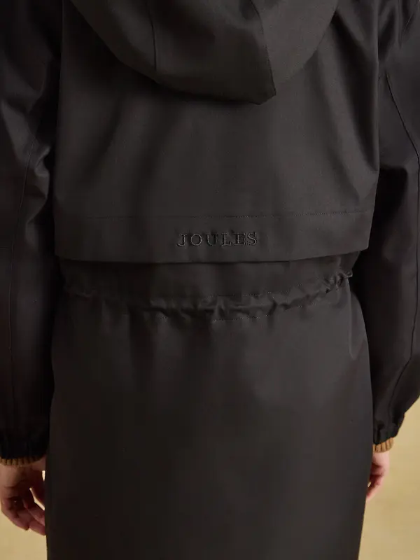 Joules Women's Stormwell Waterproof Longline Raincoat with Hood - Black Image 12