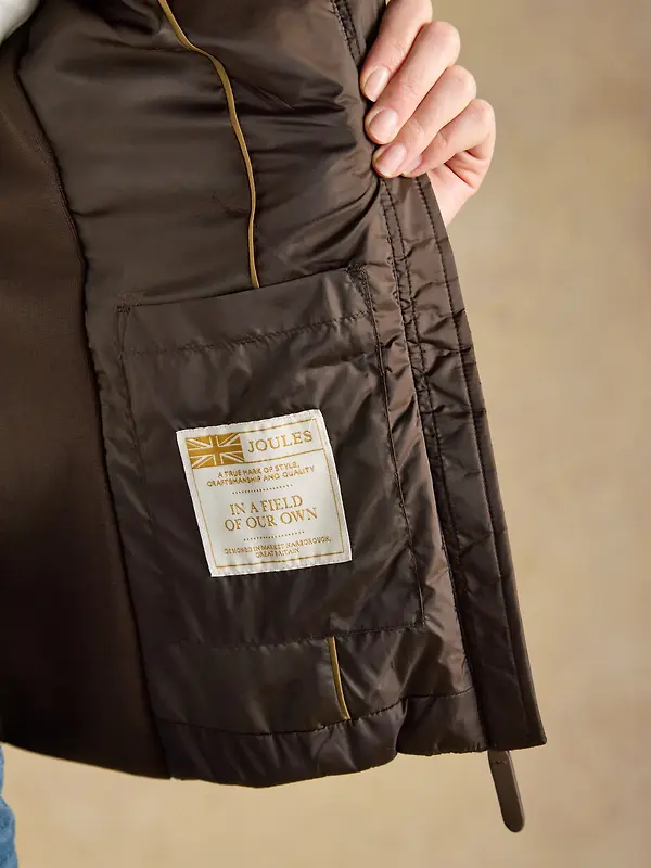 Joules Women's Braemar Luxe Showerproof Diamond Quilted Gilet - Chocolate Brown Image 10
