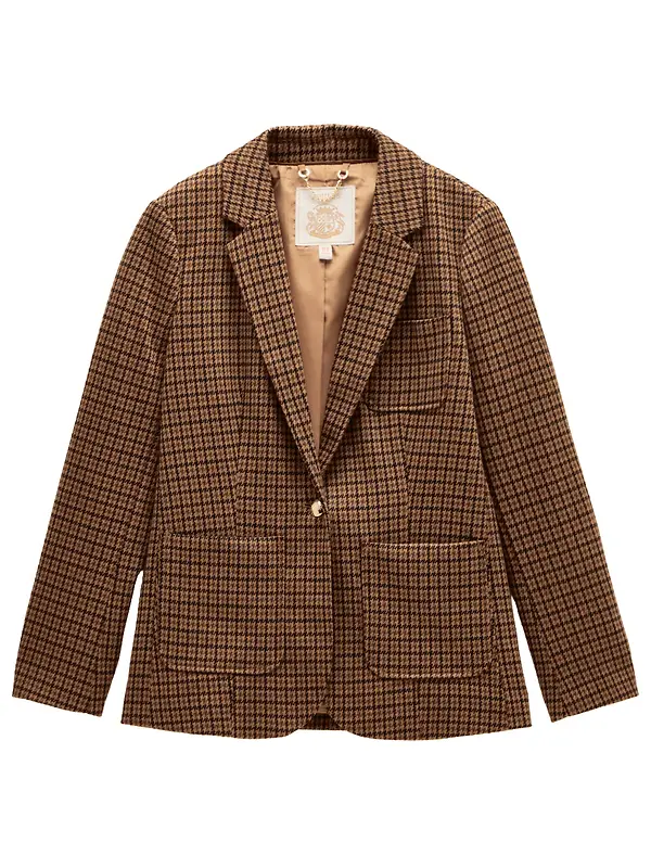 Joules Women's Albury Jersey Tweed Blazer - Check Image 1