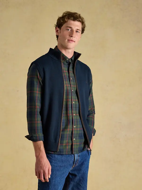 Joules Men's Hillside Zip Up Gilet - Navy Image 7