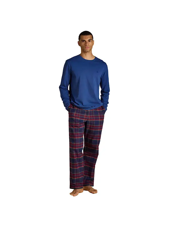 Joules Men's Dozer Long Pyjama Set - Navy / Burgundy Image 1