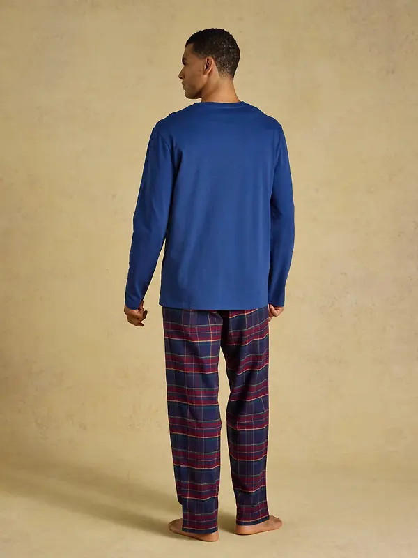 Joules Men's Dozer Long Pyjama Set - Navy / Burgundy Image 2