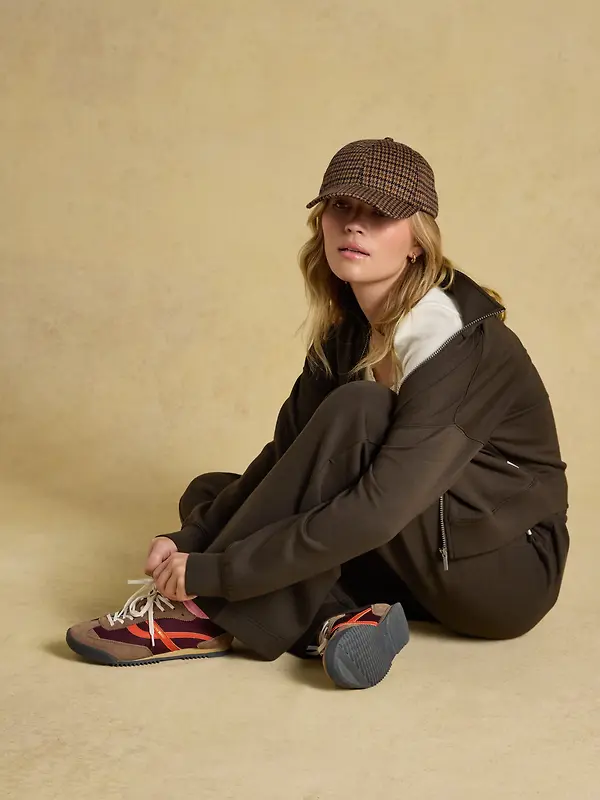 Joules Women's Perry Baseball Cap - Neutral Houndstooth Jersey Image 4