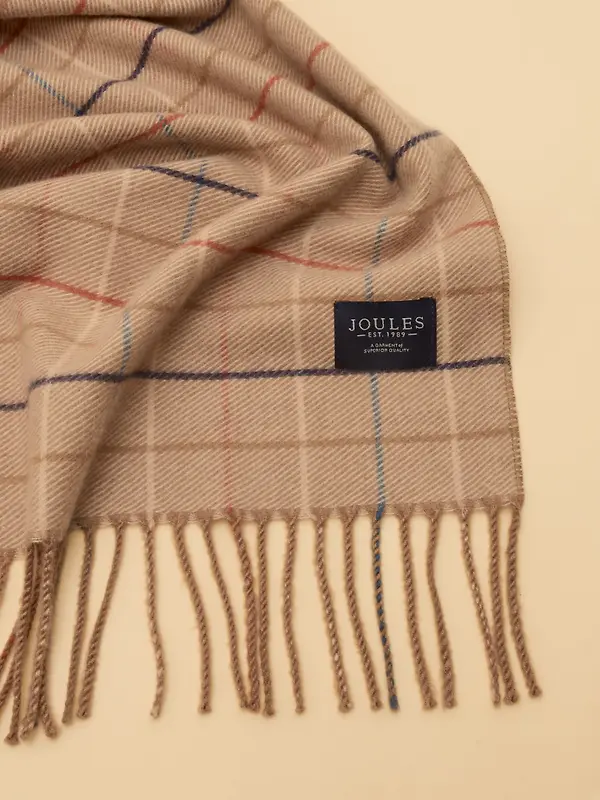 Joules Women's Langtree Scarf - Neutral Check Image 6