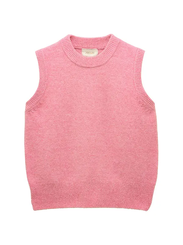 Joules Women's Holly Knitted Crew Neck Vest - Bright Pink Image 1