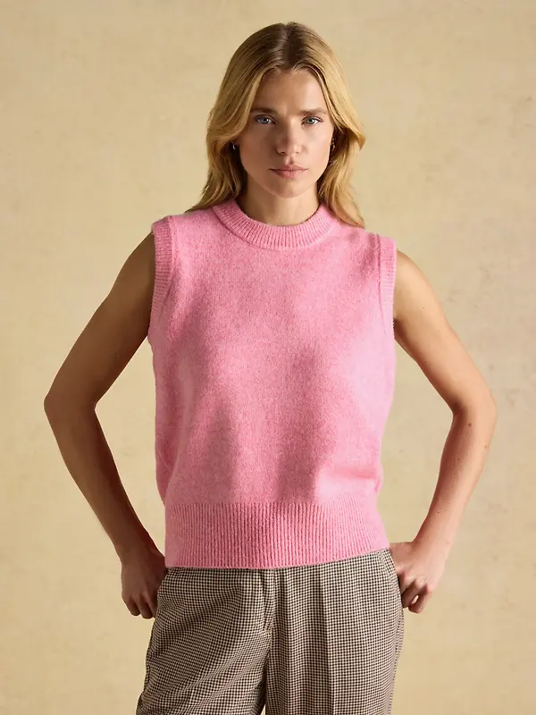 Joules Women's Holly Knitted Crew Neck Vest - Bright Pink Image 2