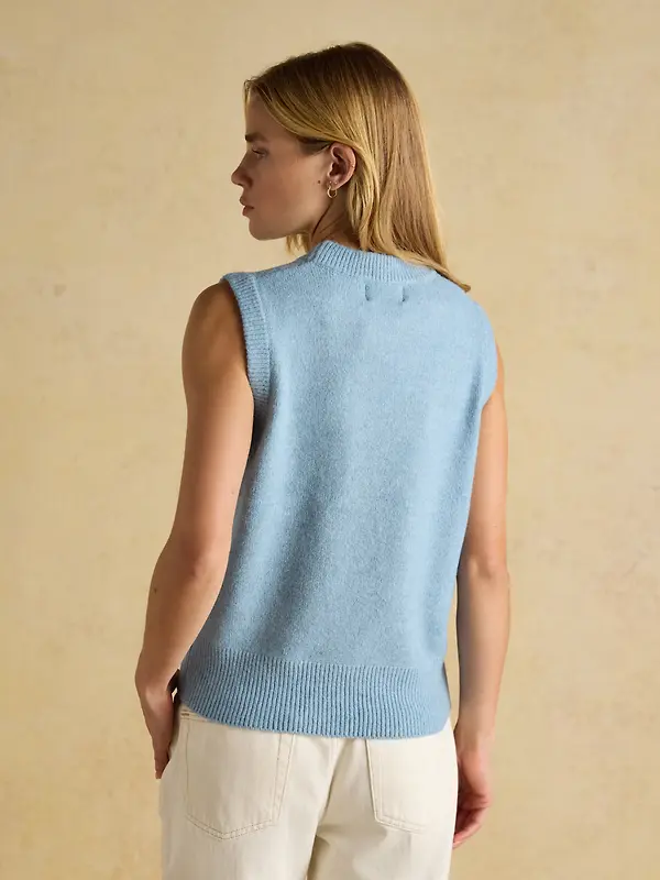 Joules Women's Holly Knitted Crew Neck Vest - Light Blue Image 3