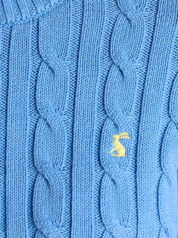 Joules Women's Classic Cotton Cable Knit Jumper - Blue Image 7