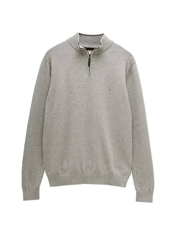 Joules Men's Hillside Quarter Zip Knitted Jumper - Grey Image 1
