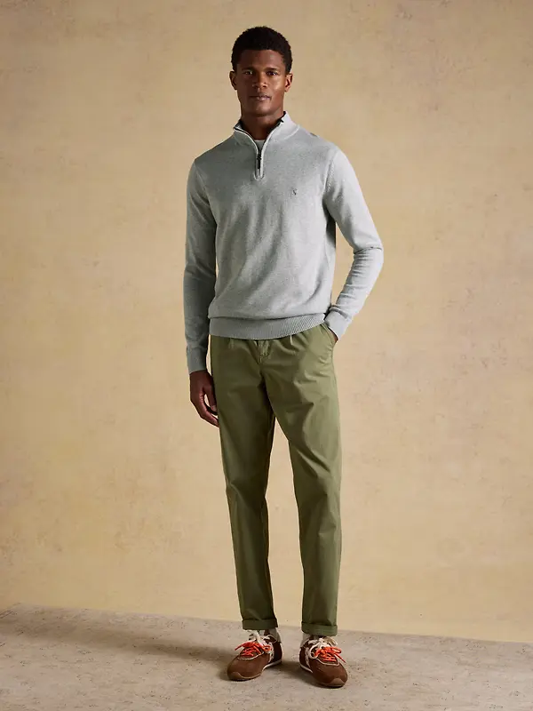 Joules Men's Hillside Quarter Zip Knitted Jumper - Grey Image 4