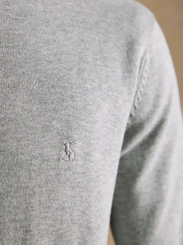 Joules Men's Hillside Quarter Zip Knitted Jumper - Grey Image 6