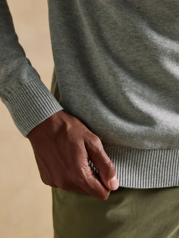 Joules Men's Hillside Quarter Zip Knitted Jumper - Grey Image 7