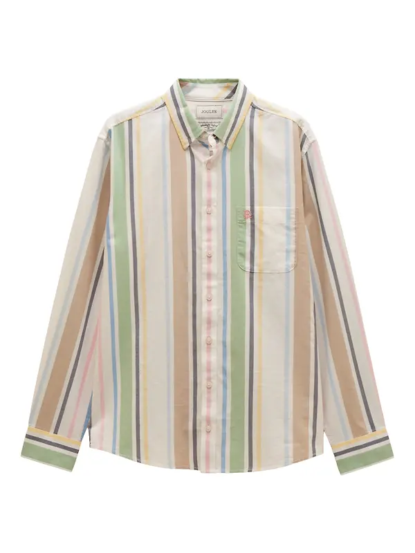 Joules Men's Oxford Stripe Long Sleeve Classic Fit Cotton Shirt - Multi Image 1