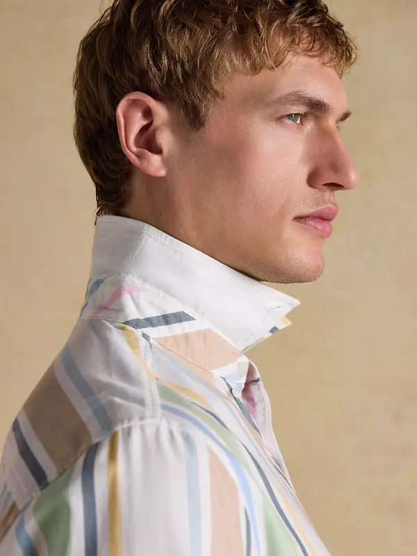 Joules Men's Oxford Stripe Long Sleeve Classic Fit Cotton Shirt - Multi Image 6