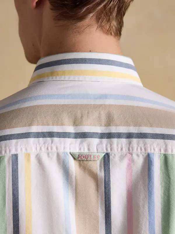 Joules Men's Oxford Stripe Long Sleeve Classic Fit Cotton Shirt - Multi Image 7