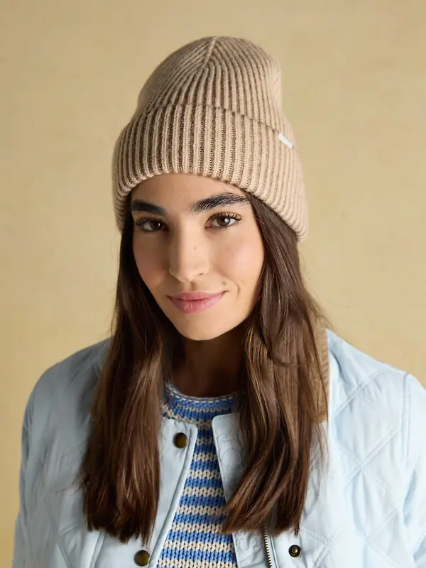 Joules Women's Wren Plated Beanie Hat - Oat Image 2