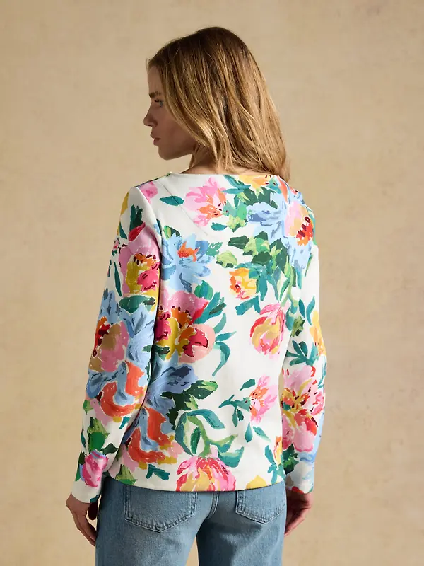 Joules Women's Harbour Printed Boat Neck Breton Top - Artist Floral Image 3