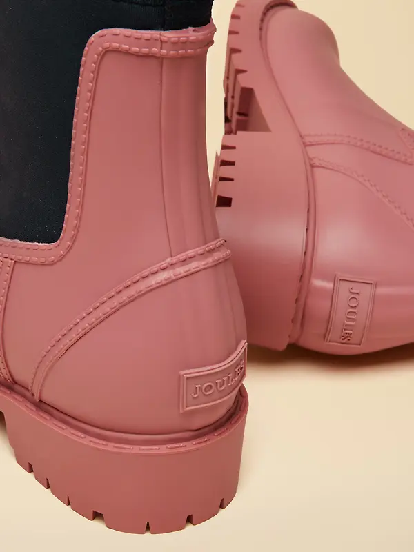 Joules Women's Oakfield Neoprene Lined Ankle Wellies - Pink Image 5