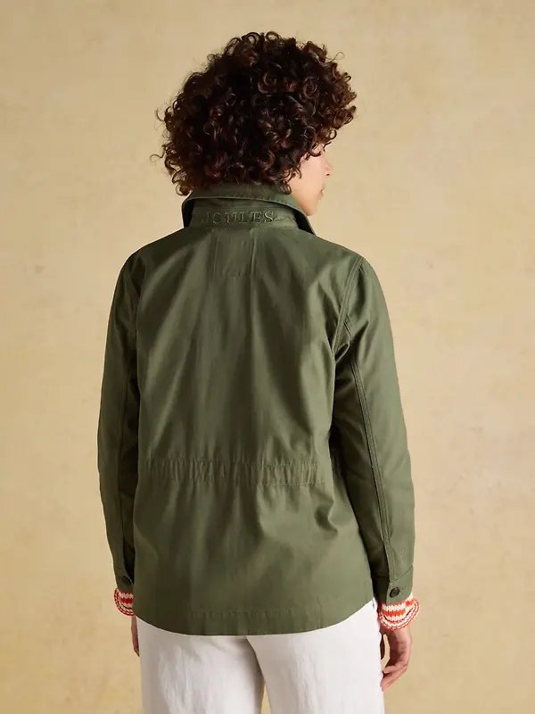 Joules Women's Twyford Lightweight Utility Jacket with Adjustable Waist - Khaki Green Image 3