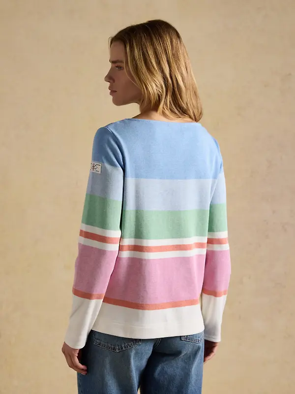 Joules Women's Harbour Boat Neck 100% Cotton Breton Top - Multi Stripe Image 3