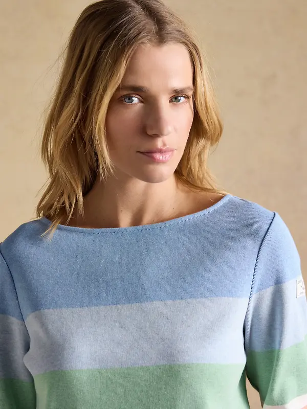 Joules Women's Harbour Boat Neck 100% Cotton Breton Top - Multi Stripe Image 5
