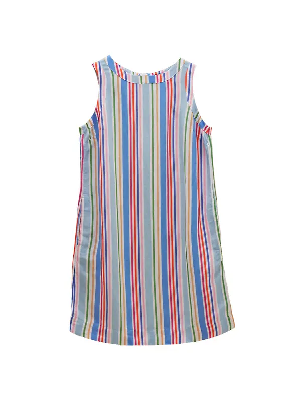 Joules Women's Delphine Shift Dress With Linen - Multi Striped Image 1