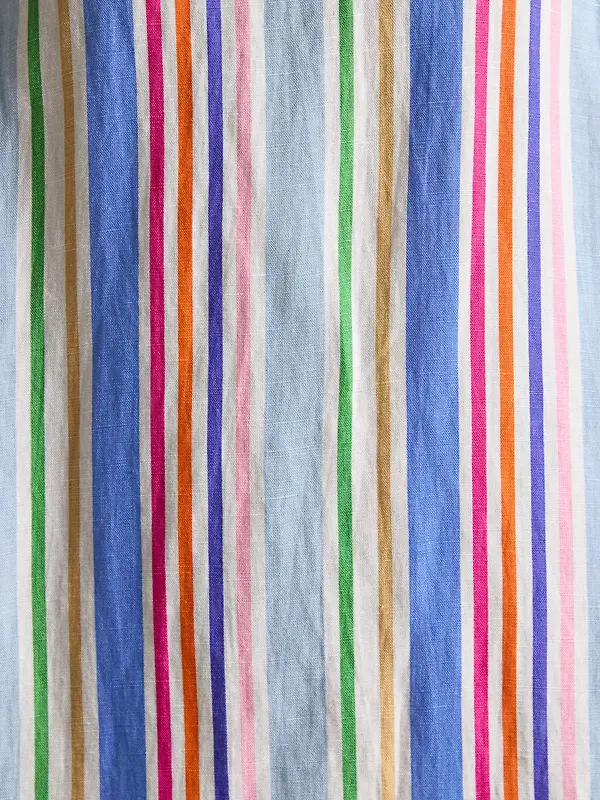 Joules Women's Delphine Shift Dress With Linen - Multi Striped Image 10