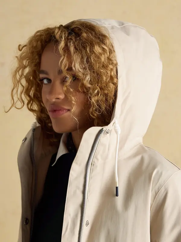 Joules Women's Portwell Waterproof Raincoat - Neutral Image 11