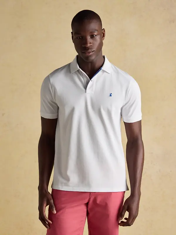 Joules Men's Woody Cotton Pique Polo Shirt - White Image 8