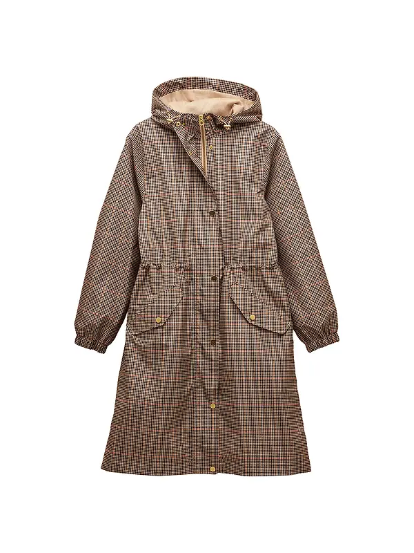 Product image of Joules Women's Holkham Waterproof Packable Hooded Raincoat - Henson Check
