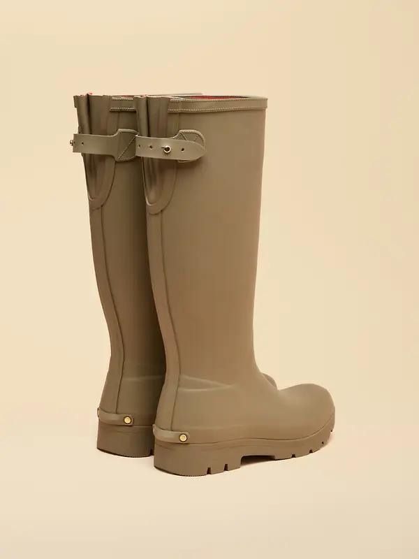 Joules Women's Luxe Neoprene Lined Tall Wellies - Khaki Green Image 2