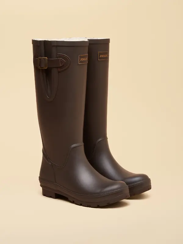 Joules Women's Houghton Fur Lined Wellingtons - Brown Image 2
