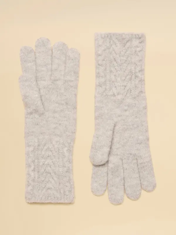 Joules Women's Knitted Cable Gloves - Grey Image 2