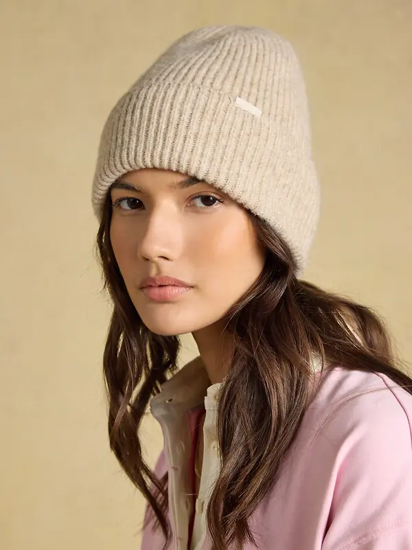 Joules Women's Fine Knit Beanie Hat - Oatmeal Image 2