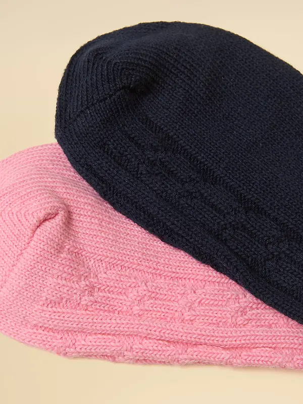 Joules Women's Cable Socks 2 Pack UK 4-8 - Navy / Pink Image 3