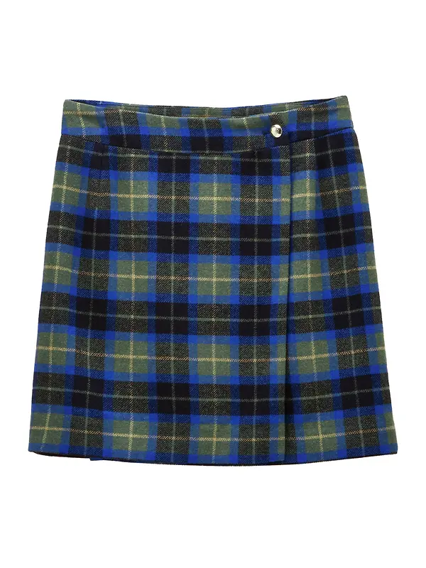Joules Women's Wrenley Wrap Skirt - Green Check Image 1