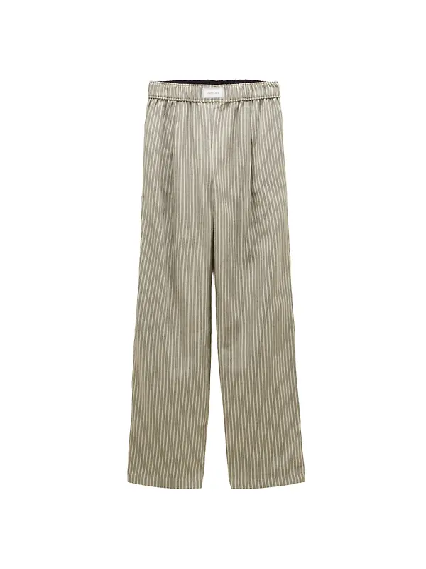 Joules Women's Flannel Hallie Pull-On Trousers - Navy Stripe Image 1
