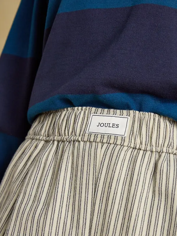 Joules Women's Flannel Hallie Pull-On Trousers - Navy Stripe Image 8