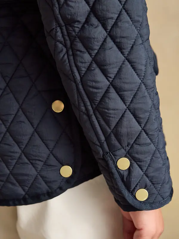 Joules Women's Highclere Showerproof Diamond Quilted Jacket - Navy Image 7