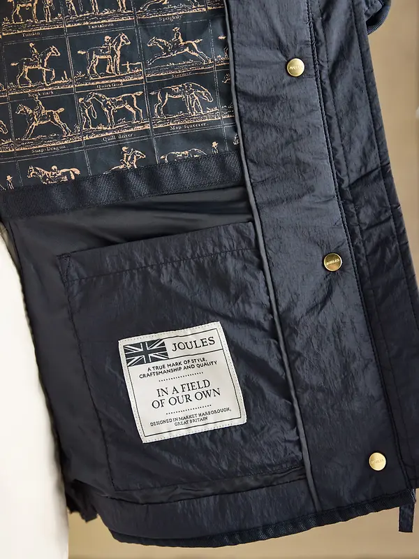 Joules Women's Highclere Showerproof Diamond Quilted Jacket - Navy Image 10