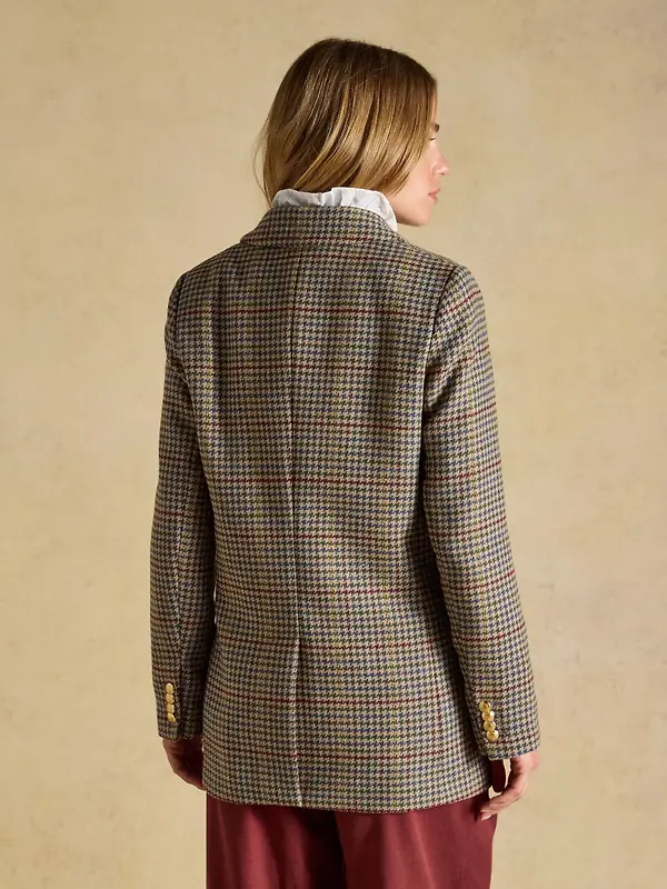 Joules Women's Hackmore Check Relaxed Fit Tweed Blazer With Wool - Elton Tweed Image 3