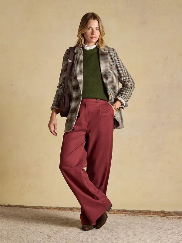 Joules Women's Hackmore Check Relaxed Fit Tweed Blazer With Wool - Elton Tweed Image 4