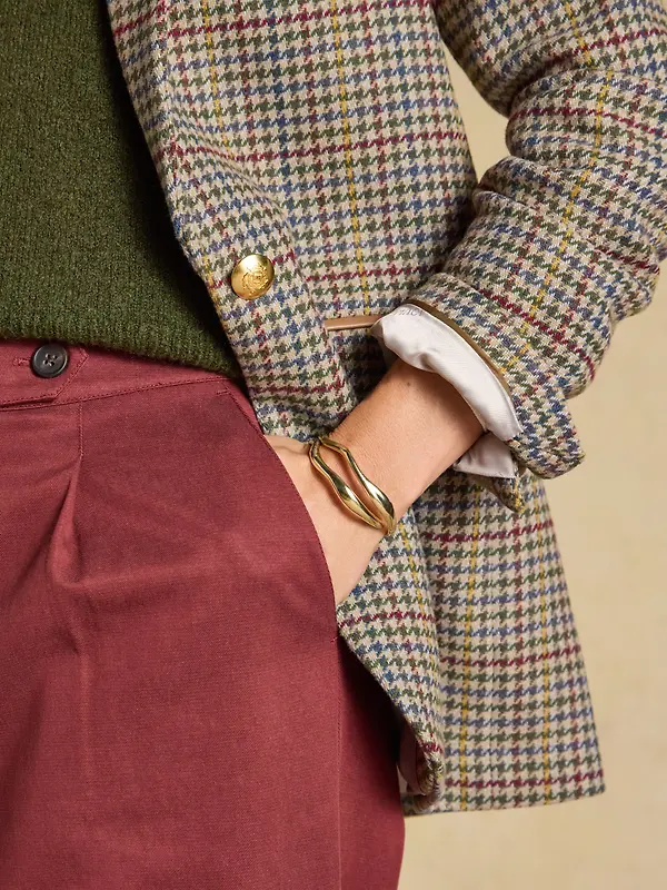 Joules Women's Hackmore Check Relaxed Fit Tweed Blazer With Wool - Elton Tweed Image 5