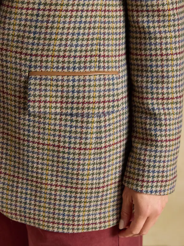 Joules Women's Hackmore Check Relaxed Fit Tweed Blazer With Wool - Elton Tweed Image 10