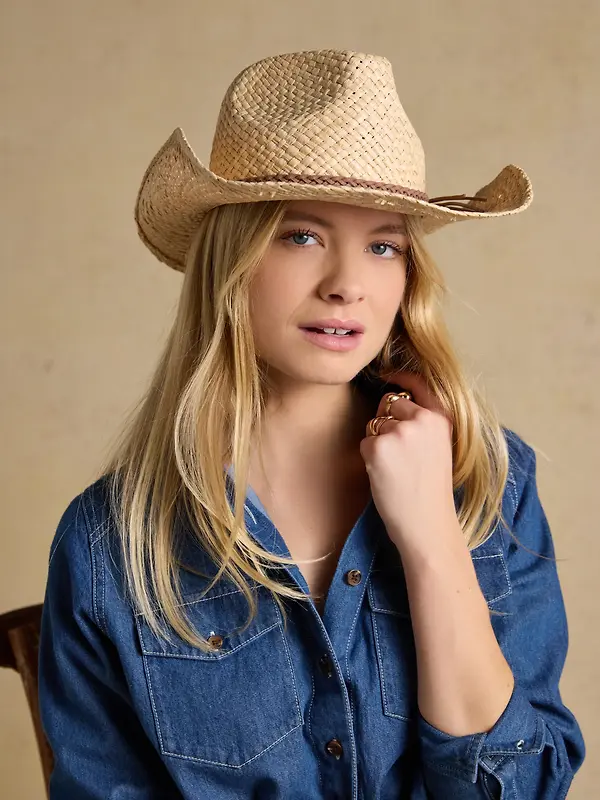 Joules Women's Joanie Western Hat - Straw Image 2