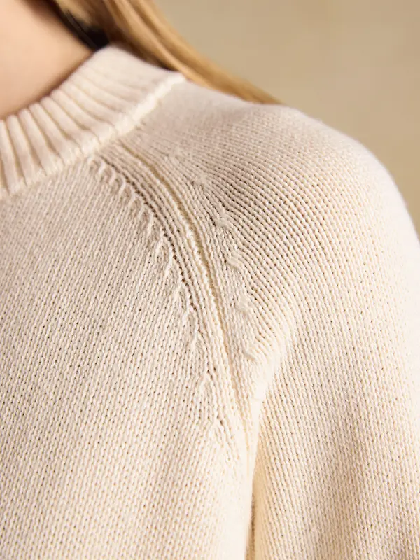 Joules Women's April Showers Jonty Fox Embroidered Crew Neck Jumper - Cream Image 10