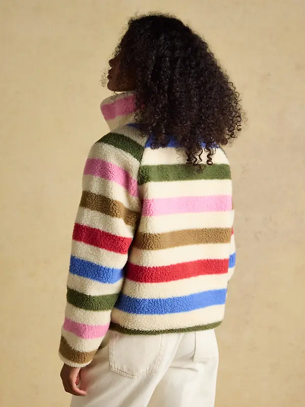 Joules Women's Borg Fleece Jacket - Multi Bright Image 3